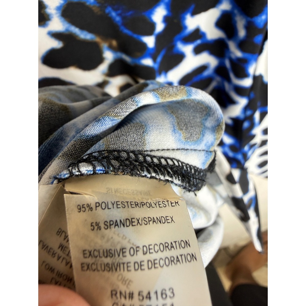 Calvin Klein Women's Leopard Print Blouse Size XL Blue - Picture 7 of 7